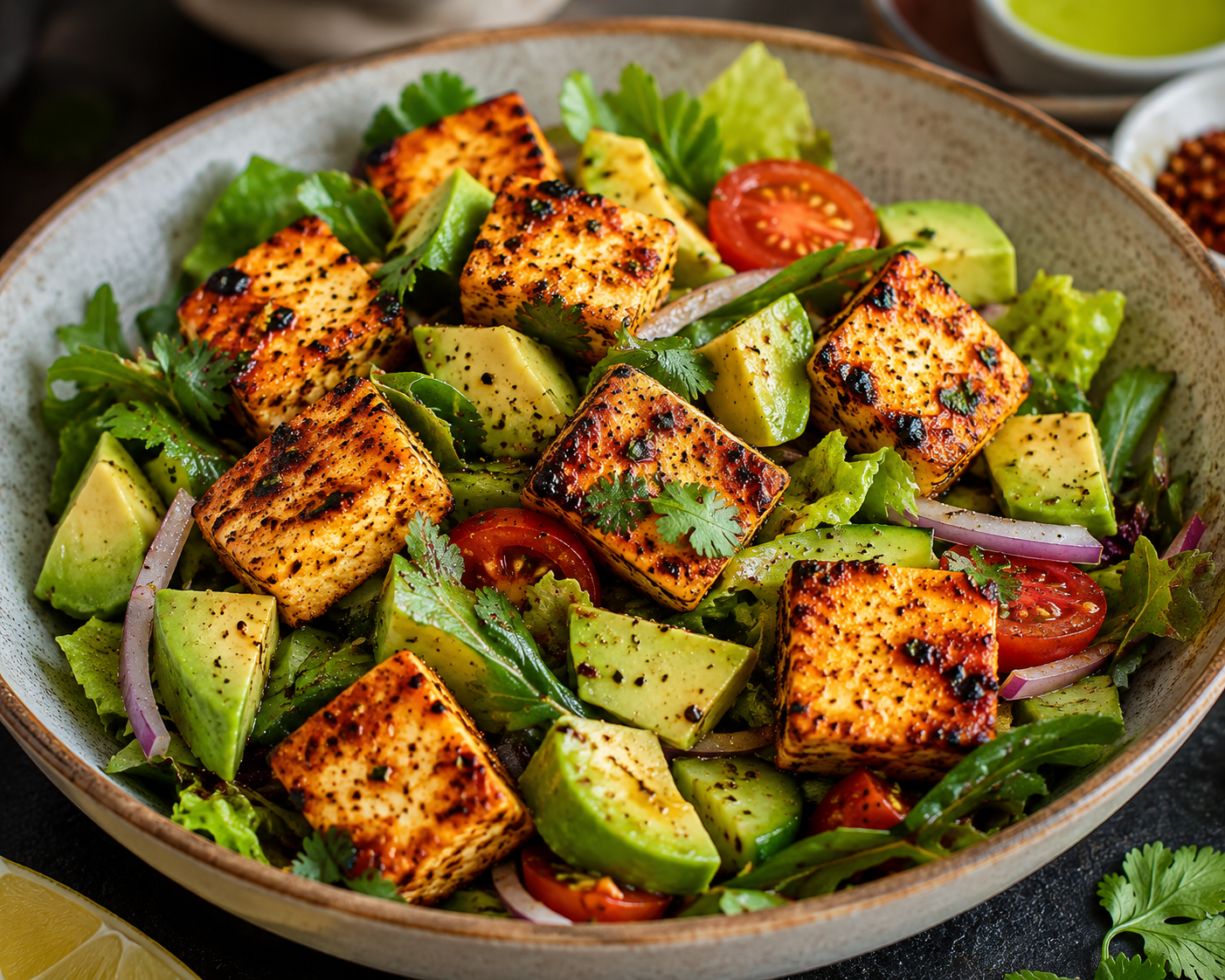 Paneer Tikka & Avocado Salad